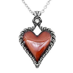 Love You To Death Heart Edged With Skulls Pendant